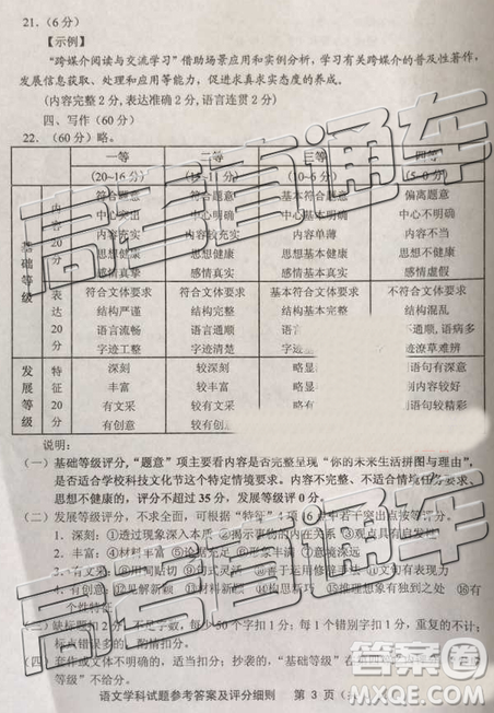 2019年3月福建省质检语文试题及答案 2019年3月福建省质检语文试题及答案