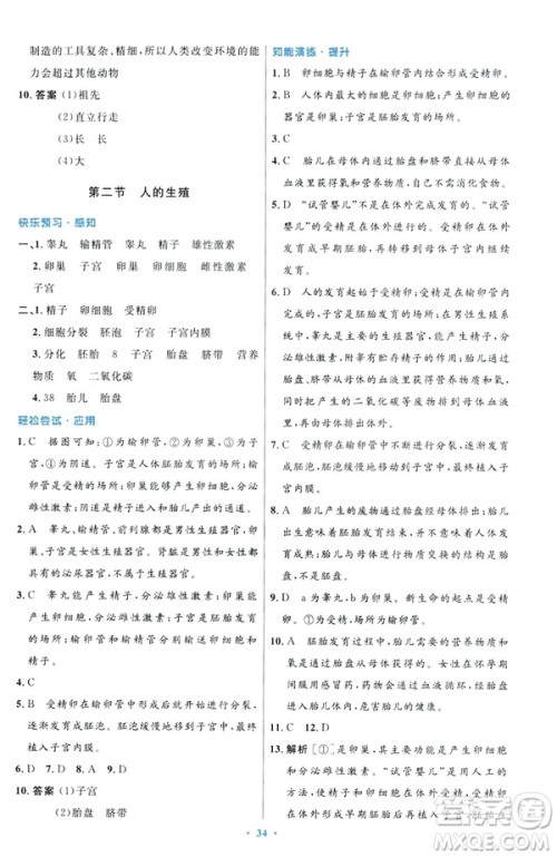 2019年初中同步测控优化设计七年级下册人教版中国历史答案