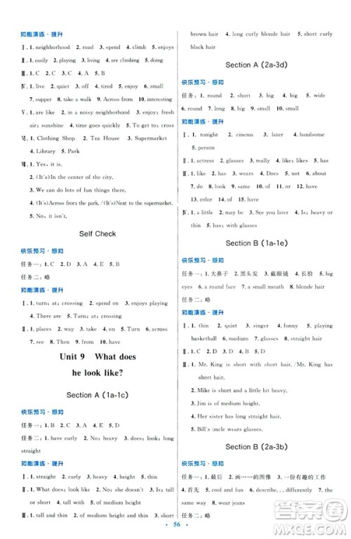 2019年七年级英语下册人教版初中同步测控优化设计答案 2019年七年级英语下册人教版初中同步测控优化设计答案