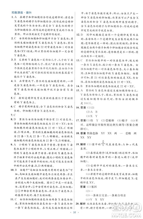 2019年初中同步测控优化设计生物学八年级下册人教版答案 2019年初中同步测控优化设计生物学八年级下册人教版答案
