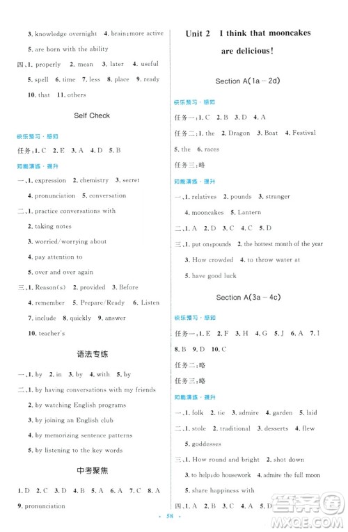 2019年初中同步测控优化设计九年级全一册英语参考答案 2019年初中同步测控优化设计九年级全一册英语参考答案