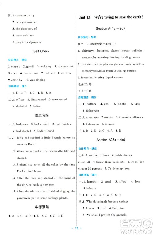 2019年初中同步测控优化设计九年级全一册英语参考答案 2019年初中同步测控优化设计九年级全一册英语参考答案