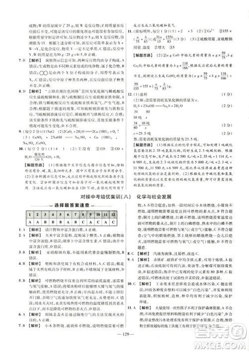 2019版人教版金考卷活页题选九年级下化学RJ名师名题单元双测卷答案