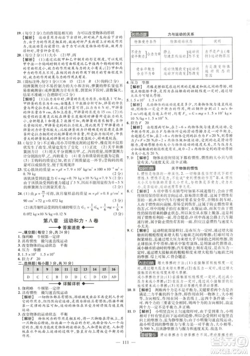 金考卷2019版人教版活页题选八年级下物理RJ名师名题单元双测卷答案 金考卷2019版人教版活页题选八年级下物理RJ名师名题单元双测卷答案