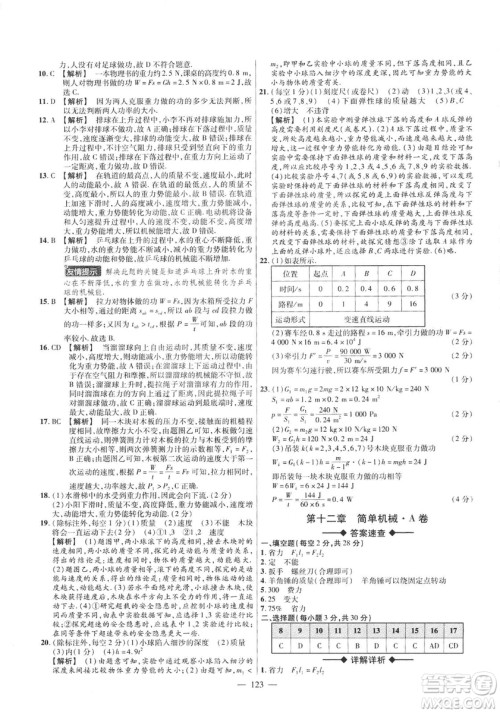 金考卷2019版人教版活页题选八年级下物理RJ名师名题单元双测卷答案 金考卷2019版人教版活页题选八年级下物理RJ名师名题单元双测卷答案
