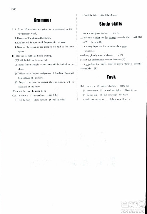 2019版一本初中英语八年级同步训练下册人教版9787553963372参考答案