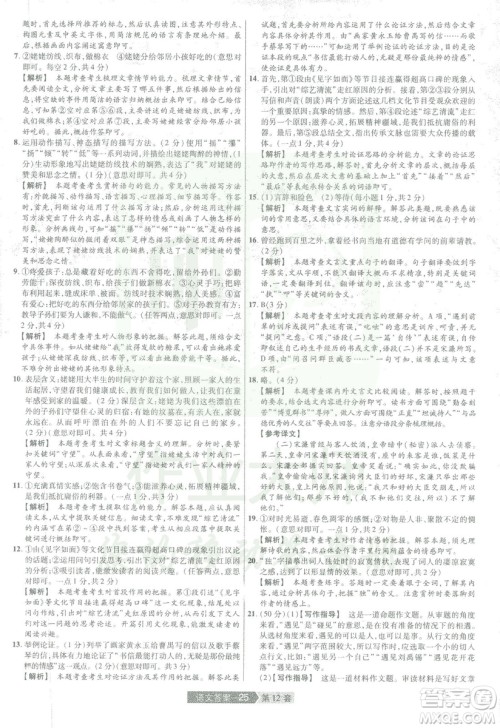 天星中考2019年河南中考45套卷金考卷特快专递语文参考答案