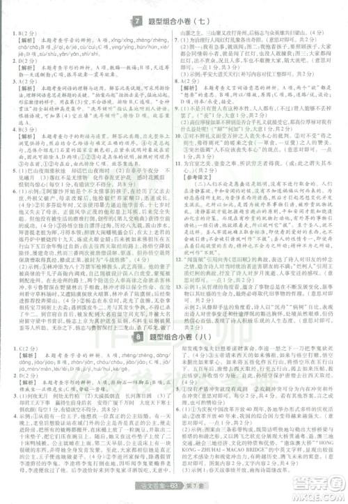 天星中考2019年河南中考45套卷金考卷特快专递语文参考答案