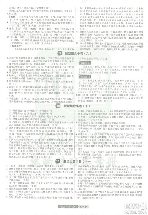 天星中考2019年河南中考45套卷金考卷特快专递语文参考答案