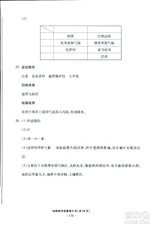 青岛专版2019年一本必胜中考地理银版参考答案 青岛专版2019年一本必胜中考地理银版参考答案