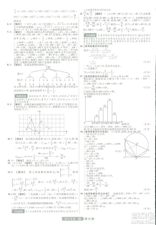天星教育2019年中考用金考卷特快专递河南中考45套数学答案 天星教育2019年中考用金考卷特快专递河南中考45套数学答案