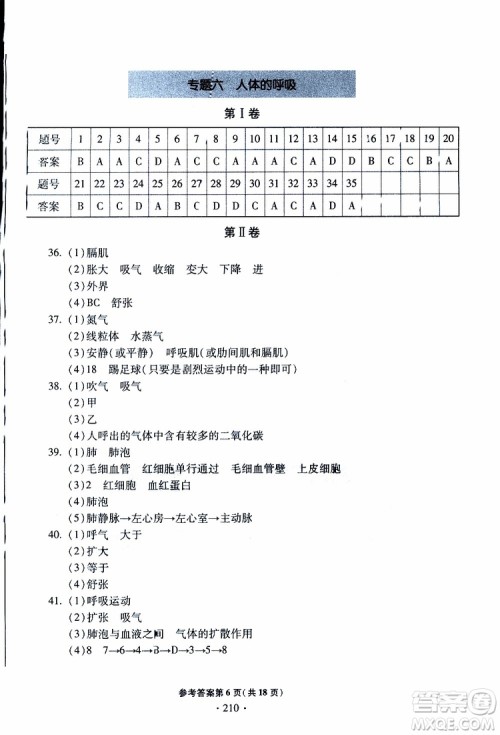 2019年一本必胜中考生物模拟题银版青岛专版9787543607927参考答案 2019年一本必胜中考生物模拟题银版青岛专版9787543607927参考答案