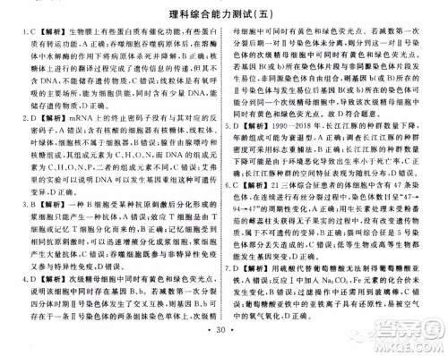 衡中同卷2019年普通高等学校招生全国统一考试模拟试题五理科综合试题及答案