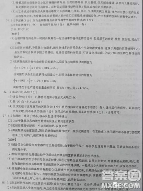 2019年百师联盟全国高三冲刺考二全国Ⅰ卷试题理综试卷及答案 2019年百师联盟全国高三冲刺考二全国Ⅰ卷试题理综试卷及答案