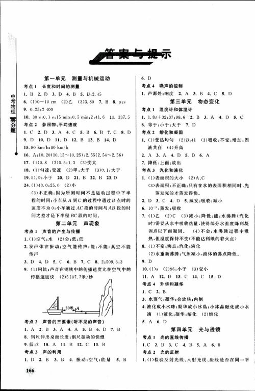 2019年丢分题中考物理参考答案