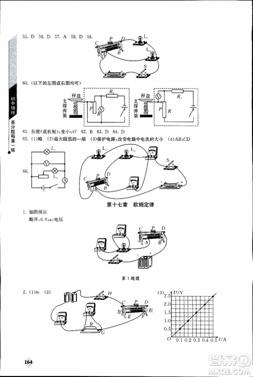 2019年初中物理丢分题每节一练九年级全一册参考答案