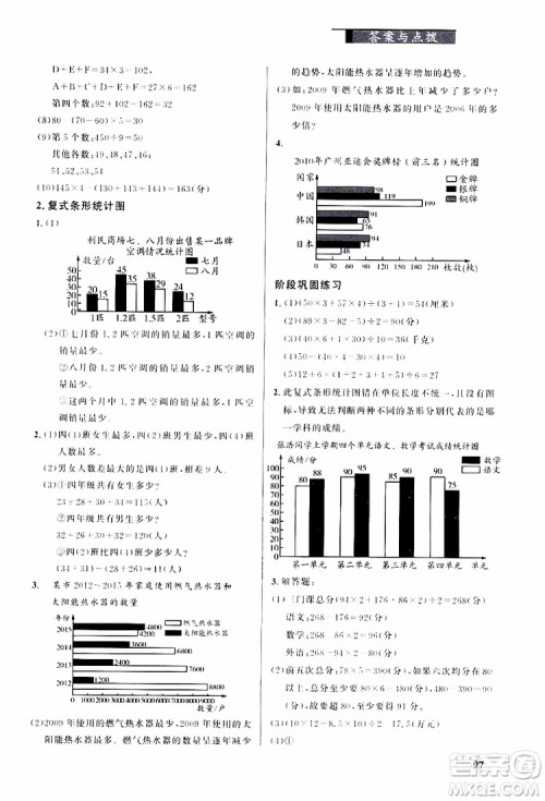 2019年小学数学丢分题四年级下参考答案 2019年小学数学丢分题四年级下参考答案