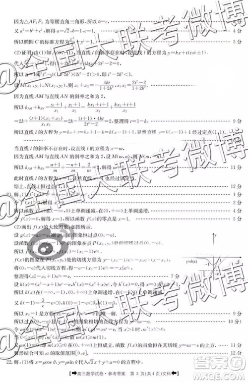 2019年甘青宁三省联考4月文理数参考答案 2019年甘青宁三省联考4月文理数参考答案