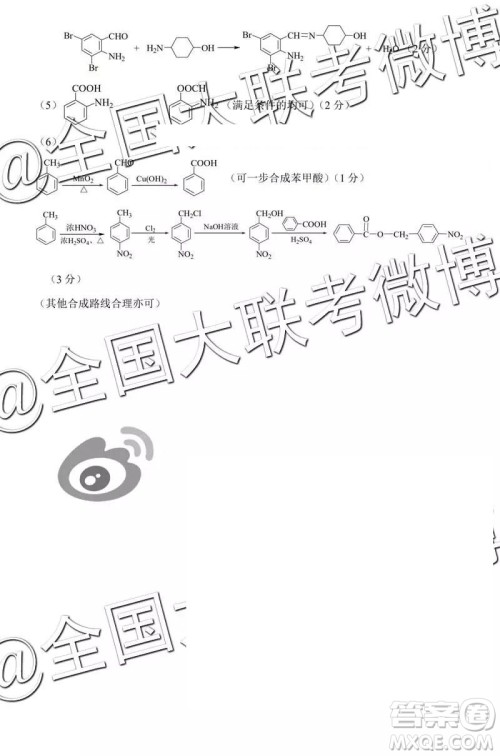 2019年燕博园高三综合能力测试题CAT三文理综参考答案 2019年燕博园高三综合能力测试题CAT三文理综参考答案