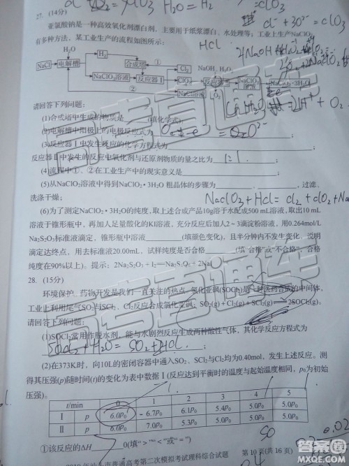 2019年汕头二模理综试题及参考答案