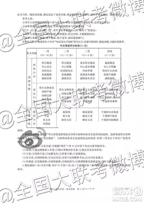 2019年4月安徽金太阳语文参考答案 2019年4月安徽金太阳语文参考答案