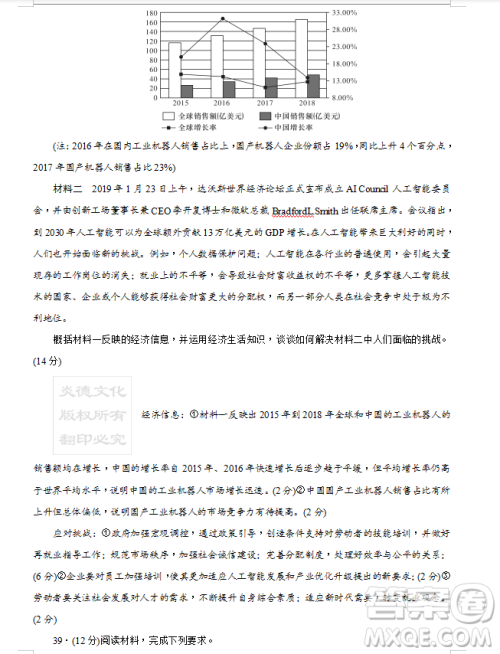 2019年炎德大联考湖南师大附中高三月考试卷七文理综试题及答案