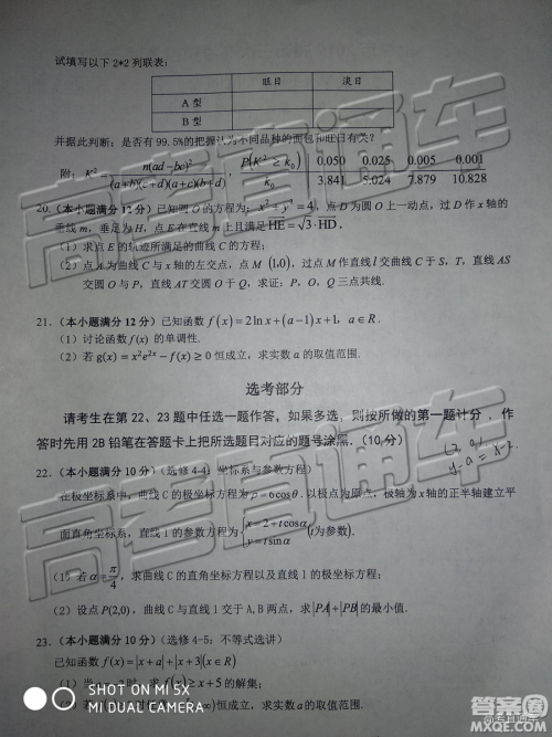 2019年上饶三模文理数试题及参考答案 2019年上饶三模文理数试题及参考答案