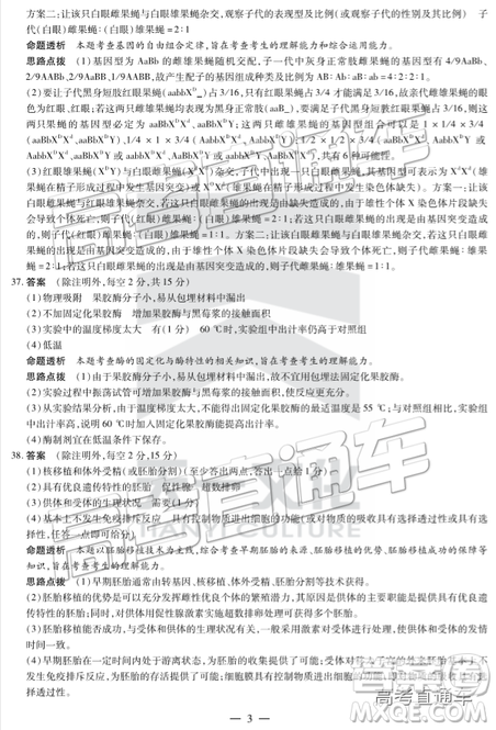 2019年天一大联考高中毕业班阶段性测试六河南H版文理综试题及参考答案 2019年天一大联考高中毕业班阶段性测试六河南H版文理综试题及参考答案