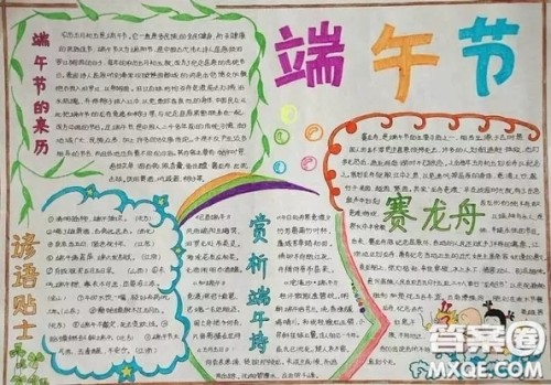 端午节手抄报简单 关于端午节的手抄报图片