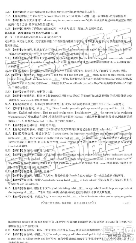 2019年5月甘青宁联考英语试题及参考答案 2019年5月甘青宁联考英语试题及参考答案