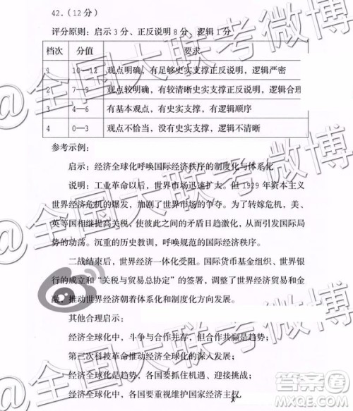 武汉市2019届高中毕业生五月训练题文理综参考答案 武汉市2019届高中毕业生五月训练题文理综参考答案