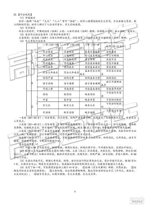 2019年5月日照市高三校际联考语文试题及答案