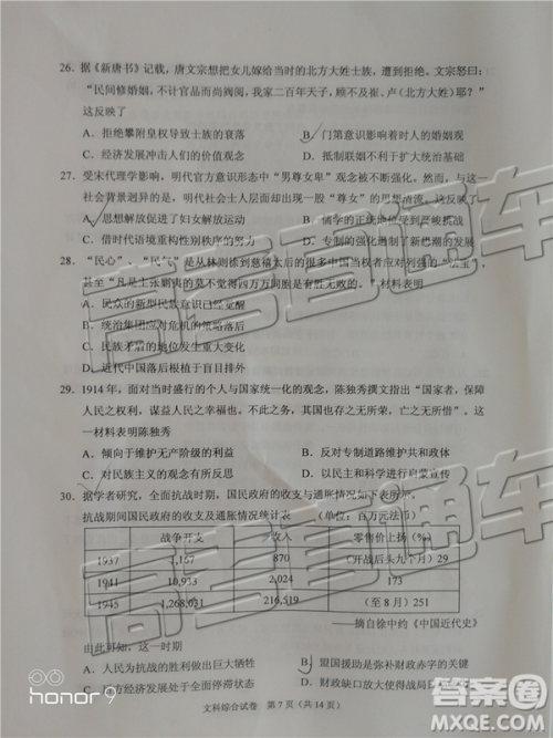 2019年广东高考适应性考试文综试题及参考答案 2019年广东高考适应性考试文综试题及参考答案