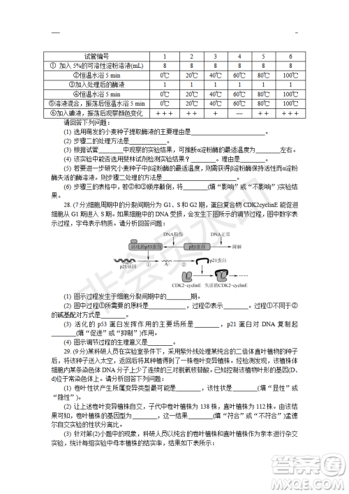 2019年盐城三模理综试题及答案