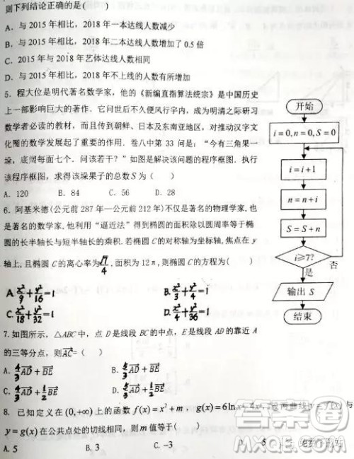 2019年河北省衡水二模考试文数试卷答案 2019年河北省衡水二模考试文数试卷答案