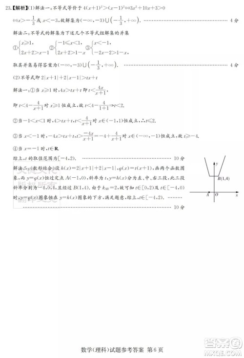 2019年普通高等学校招生全国统一考试考前演练六文理数试题及答案 2019年普通高等学校招生全国统一考试考前演练六文理数试题及答案