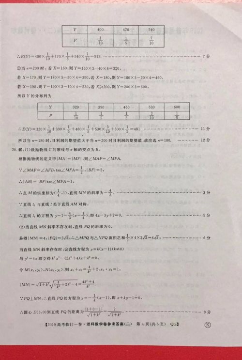 2019年普通高等学校招生全国统一考试临门一卷二文理数试题及答案 2019年普通高等学校招生全国统一考试临门一卷二文理数试题及答案