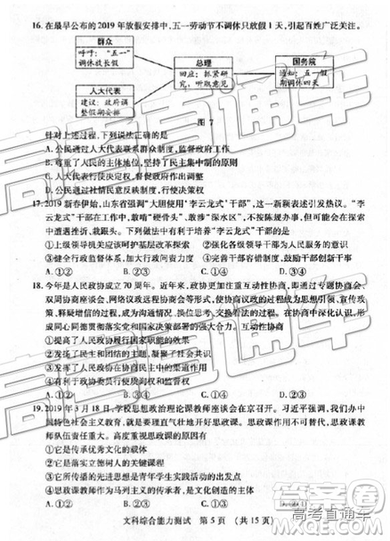 2019年枣庄四模文综试题及答案