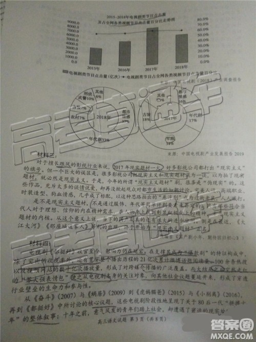 2019年豫南九校第二次联考语文试题及参考答案