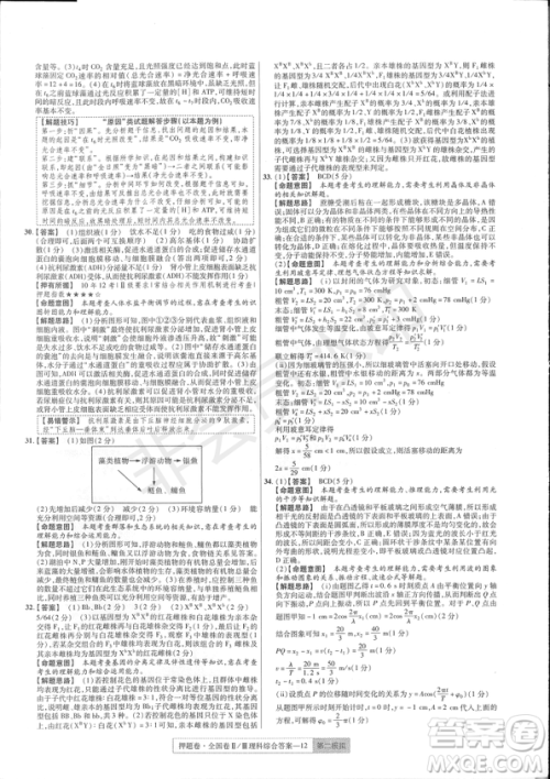 2019年高考最后一卷第一-七模拟理综试题及答案