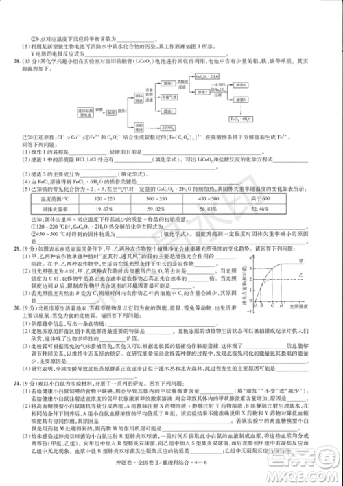 2019年高考最后一卷第一-七模拟理综试题及答案