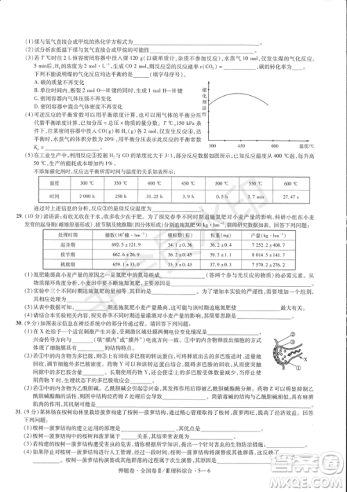 2019年高考最后一卷第一-七模拟理综试题及答案