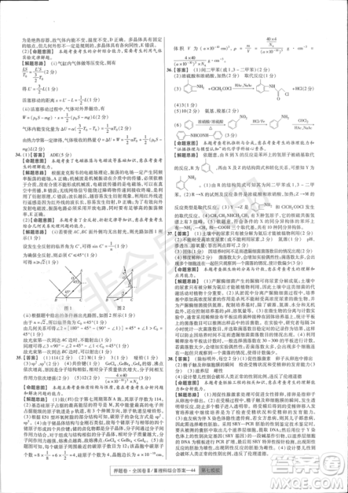 2019年高考最后一卷第一-七模拟理综试题及答案