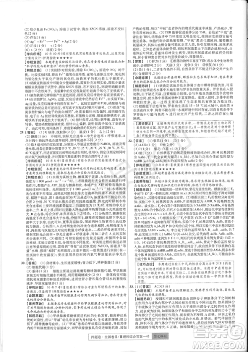 2019年高考最后一卷第一-七模拟理综试题及答案 2019年高考最后一卷第一-七模拟理综试题及答案