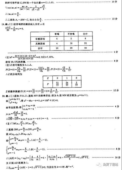 2019年普高招生全国统一考试冲刺预测卷六理数试题及答案