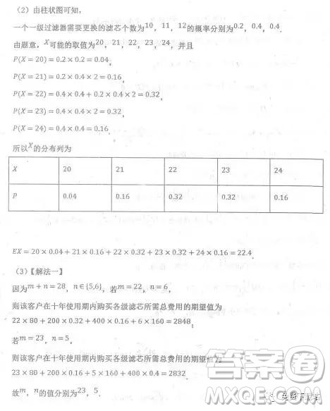 2019年河北省衡水中学下学期高三年级三模理数试题答案