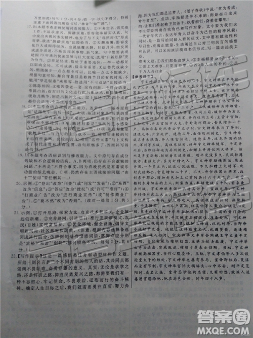 2019年枣庄高三5月适应性考试语文试题及参考答案 2019年枣庄高三5月适应性考试语文试题及参考答案
