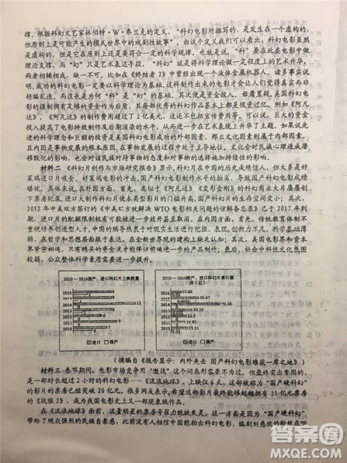 2019年安徽省六安一中高考仿真训练一语文试题及答案