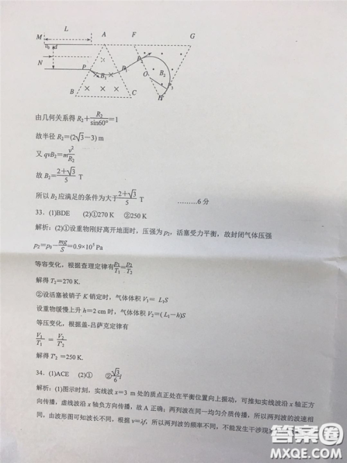 2019年安徽省六安一中高考仿真训练一文理综试题及答案