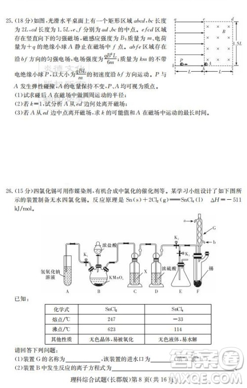 炎德英才大联考长郡中学2019届高考模拟卷二理综试题及答案 炎德英才大联考长郡中学2019届高考模拟卷二理综试题及答案
